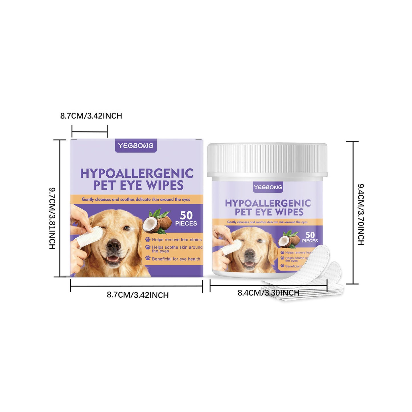 Hypoallergenic Pet Eye Wipes