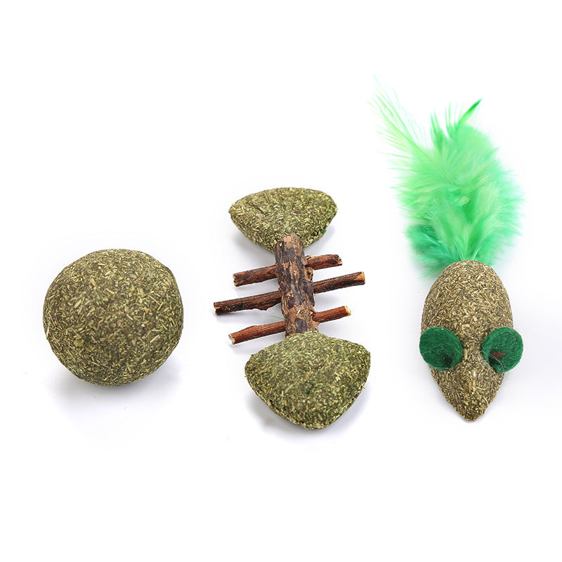 Pet Cat Toy Catnip Matte PolygonatumToy Fish Mouse Remove Hair Ball Chewing Toy