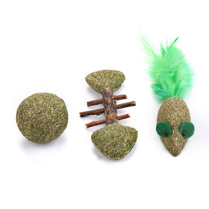 Pet Cat Toy Catnip Matte PolygonatumToy Fish Mouse Remove Hair Ball Chewing Toy
