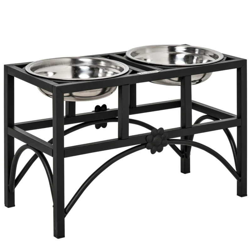 Double Stainless Steel Heavy Duty Dog Food Bowl Elevated Pet Feeding Station
